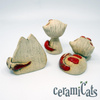 Zestaw 3 kotki CeramiCats czerwone